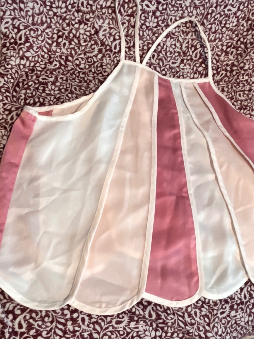 Pretty, feminine well made top! Scallops, French, pastels